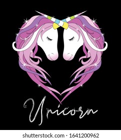 slogan unicorn love illustration art