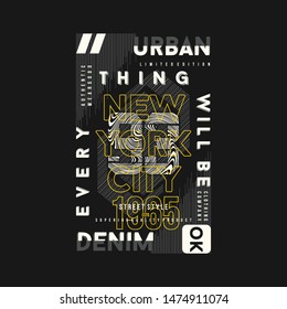 slogan urban denim graphic design t shirt