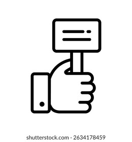 Slogan Vector outline icon. Eps 10 file