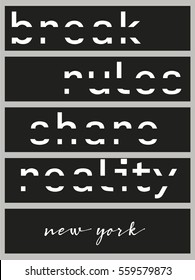 slogan vector print.For t-shirt or other uses,T-shirt graphics / textile graphic