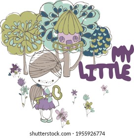 Slogan vector t-shirt illustration for little lady .