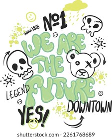 Slogan we are the future. Vector illustration. slogan vector - Shutterstock ID 2261768689