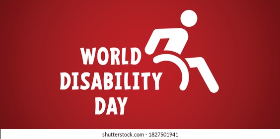 Slogan World Disability Day. 3 december. International day of persons with disabilities. Mobility symbol. People with disability or physical handicap. Vector pictogram