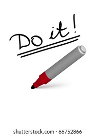 Â«Do itÂ» slogan written by marker on the white background