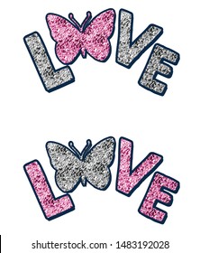 slogan.love is beautiful butterfly design for kids girl