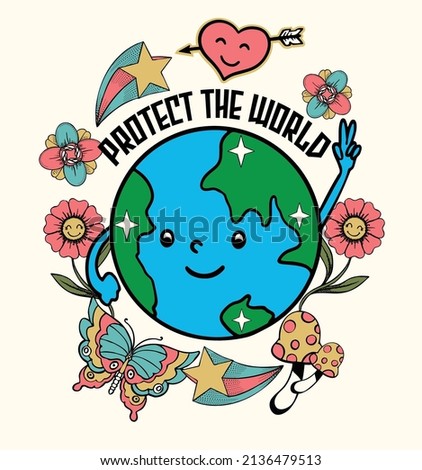 slogan.protect the world.positive slogan and affirmation. 