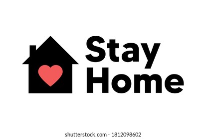 Slogans and symbols of stay at home. Campaigns or protective measures from the COVID-19 corona virus. Stay at home text quotes. Coronavirus, the COVID-19 protection logo.