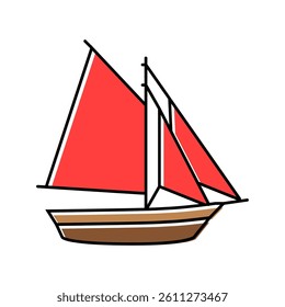 sloop ancient ship color icon vector. sloop ancient ship sign. isolated symbol illustration