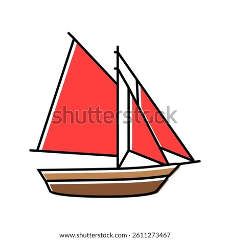 sloop ancient ship color icon vector. sloop ancient ship sign. isolated symbol illustration