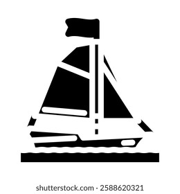 sloop ancient ship glyph icon vector. sloop ancient ship sign. isolated symbol illustration