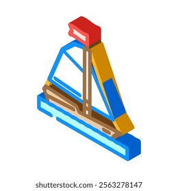 sloop ancient ship isometric icon vector. sloop ancient ship sign. isolated symbol illustration