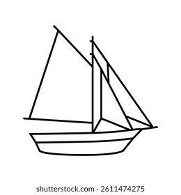 sloop ancient ship line icon vector. sloop ancient ship sign. isolated contour symbol black illustration