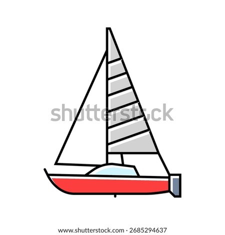 sloop sailing sport color icon vector. sloop sailing sport sign. isolated symbol illustration