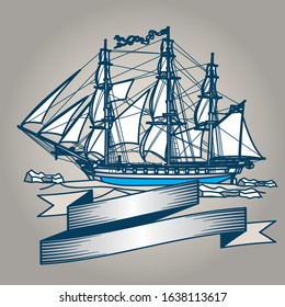 The Sloop Vostok. Member of Bellingshausen and Lazarev's round-the-world expedition to Antarctica