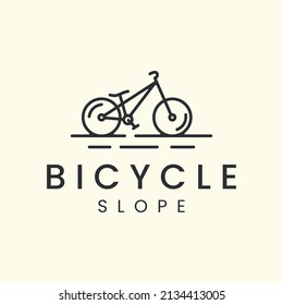 slope bike with line art style logo icon template design. bicycle,mountain,mtb, vector illustration