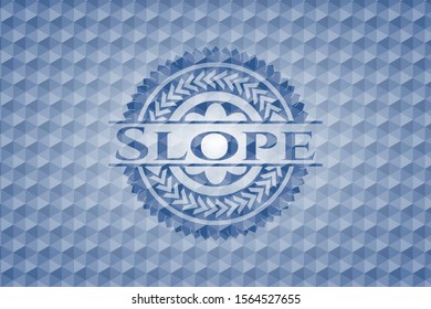 Slope blue polygonal badge. Vector Illustration. Detailed.