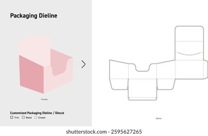Slope displayed stand box dieline