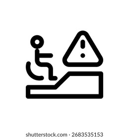 Icono de pendiente para accesibilidad y terreno