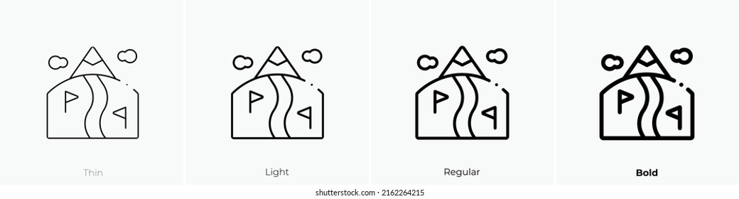 Slope Icon. Linear Style Sign Isolated On White Background. Vector Illustration.