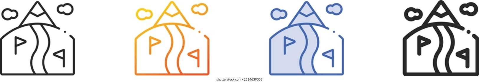 Slope icon.Thin Linear, Gradient, Blue Stroke and bold Style Design Isolated On White Background