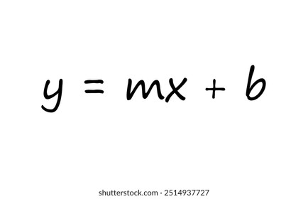 The slope intercept form equation in mathematics.