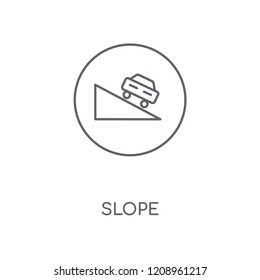 Slope linear icon. Slope concept stroke symbol design. Thin graphic elements vector illustration, outline pattern on a white background, eps 10.