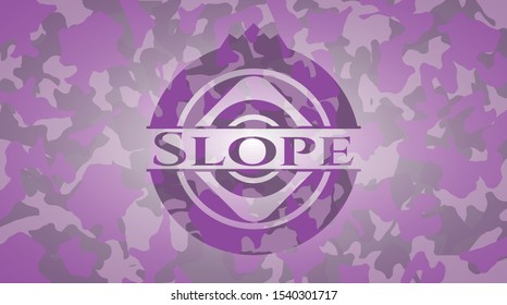 Slope pink on camo pattern. Vector Illustration. Detailed.