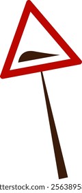 Slope Road Sign Vector Illustration