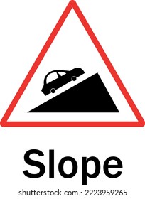 slope road signal vector illustration