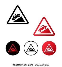 Diseño plano de icono de signo de inclinación