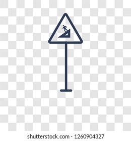 Slope sign icon. Trendy Slope sign logo concept on transparent background from Traffic Signs collection