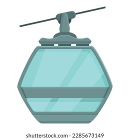 Slope ski lift icon cartoon vector. Winter resort. Skier travel