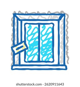 slope window putty doodle icon sketch vector. slope window putty sign. isolated symbol illustration