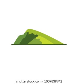 Sloping hill icon in flat style. Low mountain symbol isolated on white background