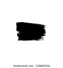 Sloppy brush strokes, black paint stain. Vector illustration. Place for text. Can be using for web design, logos, banners, cards, leaflets, posters, for design clothing, bags, interior decoration.