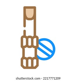 slopt head screwdriver bit color icon vector. slopt head screwdriver bit sign. isolated symbol illustration