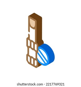 slopt head screwdriver bit isometric icon vector. slopt head screwdriver bit sign. isolated symbol illustration