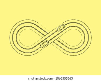 Slot cars toy different silhouette similar to brush strokes