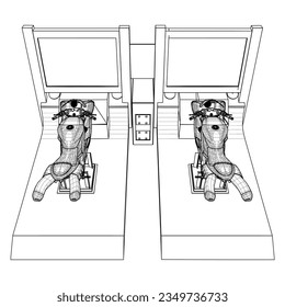 Slot Game Racing Machine Vector 04. Pop Moto Racing Playing Machine Isolated On White Background. A Vector Illustration Of An Game.