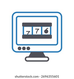 Icono de Vector de juego de tragamonedas que puede modificarse o editarse fácilmente
