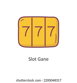 Slot Gane vector filled outline Icon Design illustration. Gaming Symbol on White background EPS 10 File