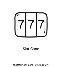 Slot Gane vector outline Icon Design illustration. Gaming Symbol on White background EPS 10 File