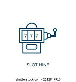 slot hine icon. Thin linear slot hine outline icon isolated on white background. Line vector slot hine sign, symbol for web and mobile