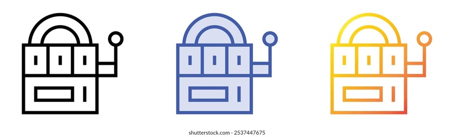 slot icon. Linear, Blue Fill and Gradient Style Design Isolated On White Background
