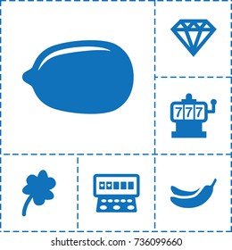 Slot icon. set of 6 slot filled icons such as clover, slot machine, banana, lemon