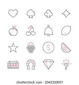 slot icons set. slot pack symbol vector elements for infographic web