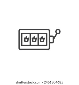 Slot Jackpot line icon. linear style sign for mobile concept and web design. Slot machine win outline vector icon. Symbol, logo illustration. Vector graphics