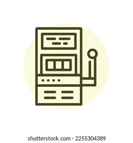 Slot machine black line icon. Casino game. Pictogram for web page