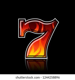 Slot machine blazing seven color vector illustration