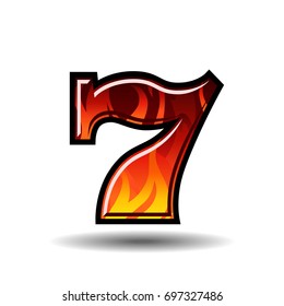 Slot machine blazing seven color vector illustration